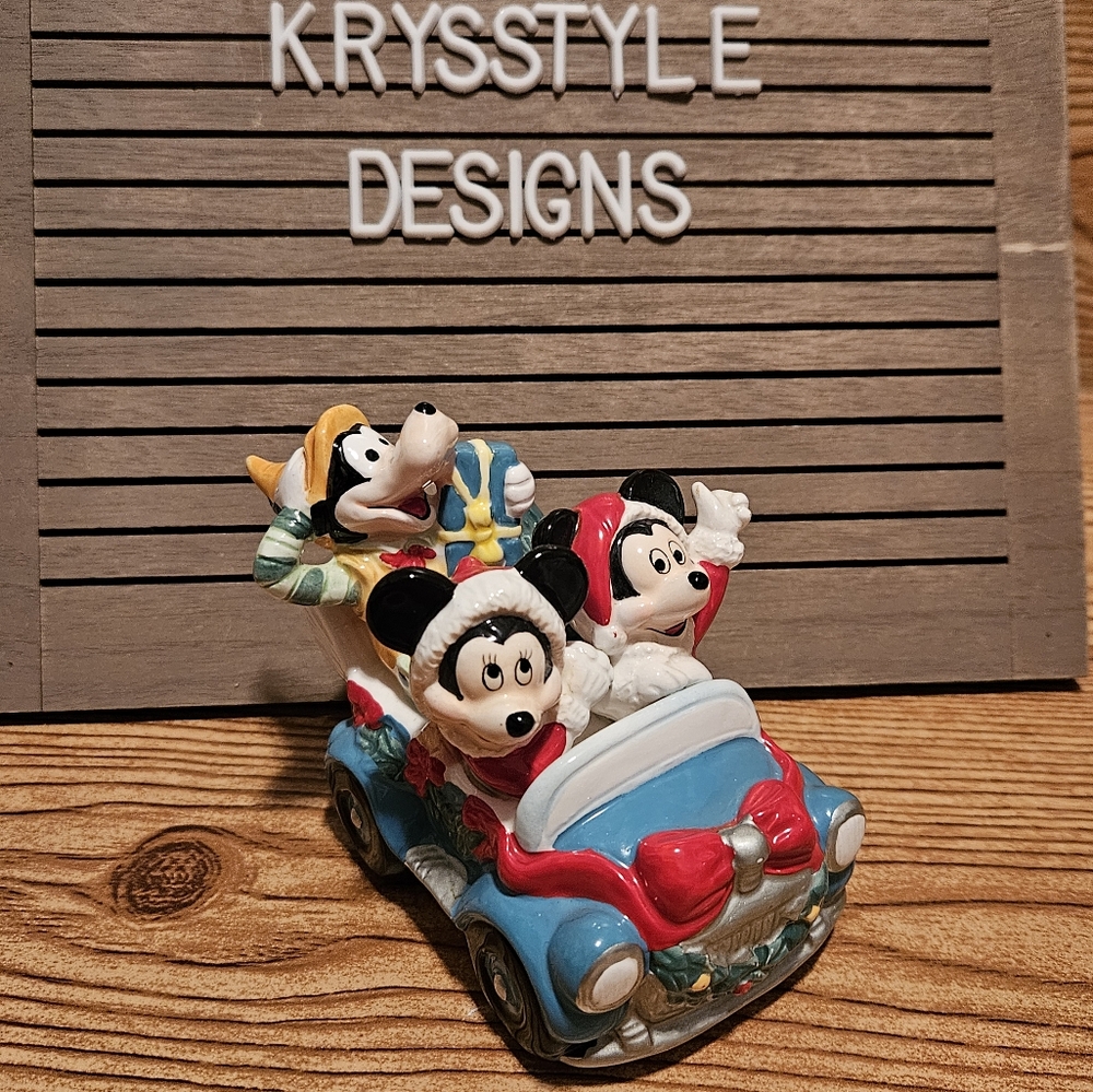 Schmid Disney Christmas Micket Minnie Goofy Christmas Car